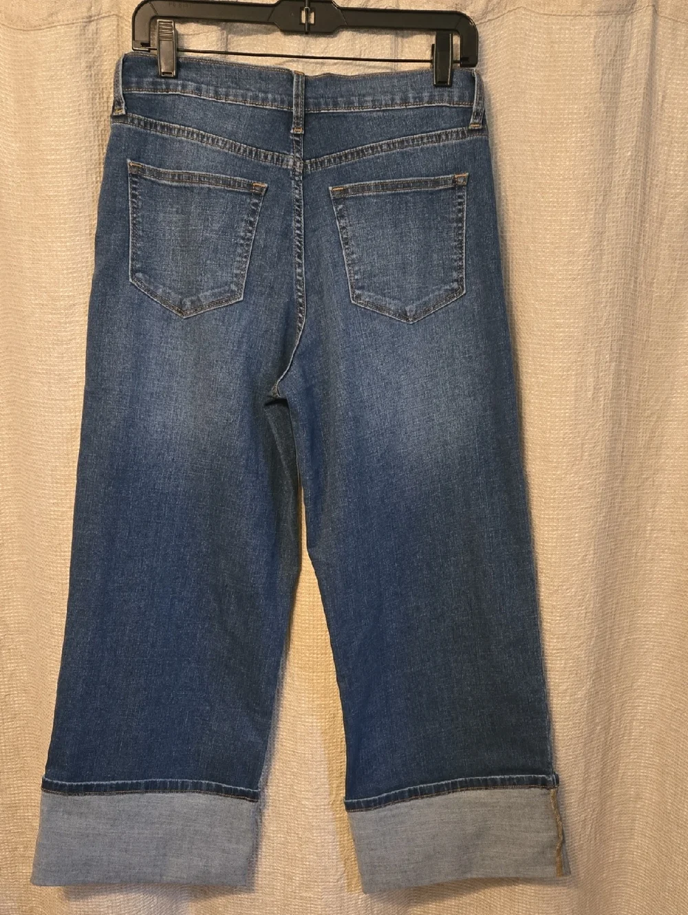INDIGO SIX Dark Denim Cuffed Jeans wide legs NWT 29/8P - Picture 4 of 7